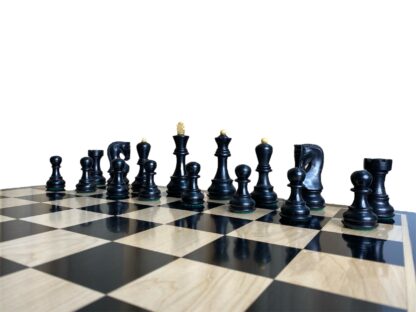 3.9” RUSSIAN ZAGREB 1959’ EBONISED WEIGHTED CHESS PIECES WITH EXTRA QUEENS - Image 6