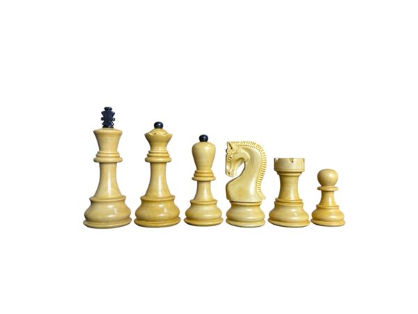 3.9” RUSSIAN ZAGREB 1959’ EBONISED WEIGHTED CHESS PIECES WITH EXTRA QUEENS - Image 3