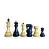3.9” RUSSIAN ZAGREB 1959’ EBONISED WEIGHTED CHESS PIECES WITH EXTRA QUEENS