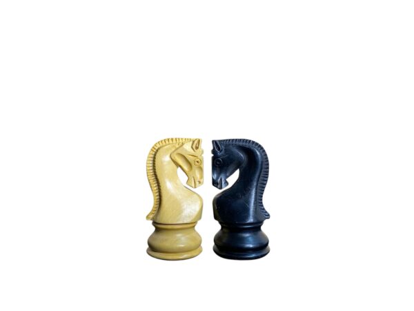 3.9” RUSSIAN ZAGREB 1959’ EBONISED WEIGHTED CHESS PIECES WITH EXTRA QUEENS - Image 4