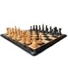 4.4”STAUNTON BRIDLE KNIGHT EBONY WEIGHTED CHESS PIECES WITH 21” EBONY CHESSBOARD