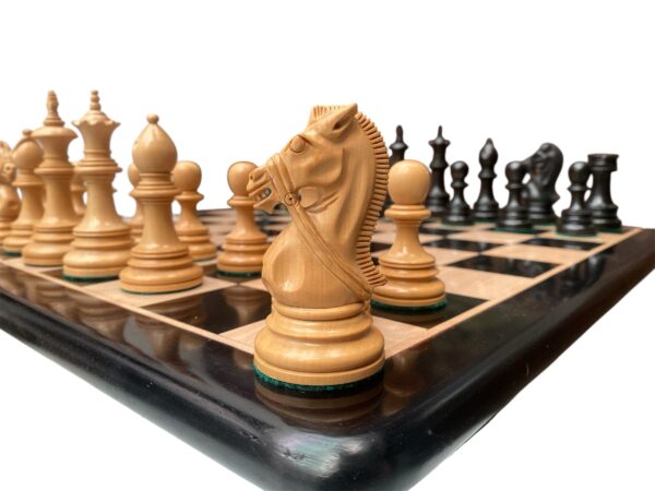 4.4” STAUNTON BRIDLE KNIGHT EBONY WEIGHTED CHESS PIECES - Image 7