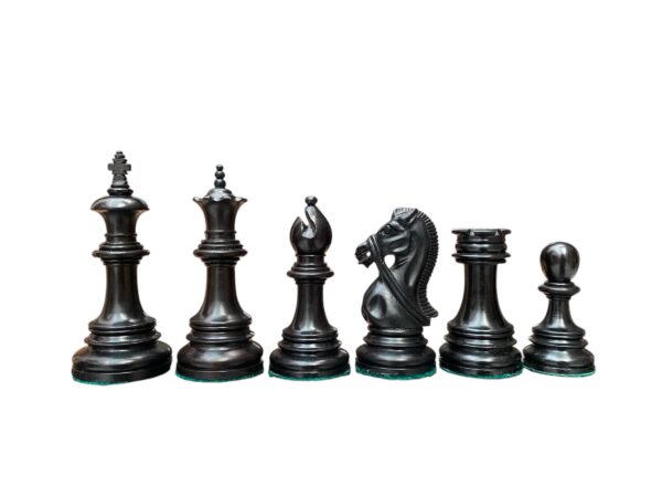 4.4” STAUNTON BRIDLE KNIGHT EBONY WEIGHTED CHESS PIECES - Image 3