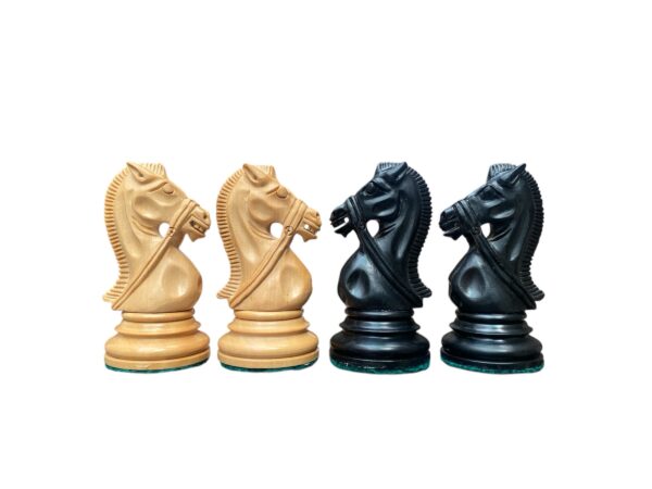 4.2” STAUNTON BRIDLE KNIGHT EBONY WEIGHTED CHESS PIECES WITH 21” EBONY CHESSBOARD - Image 9