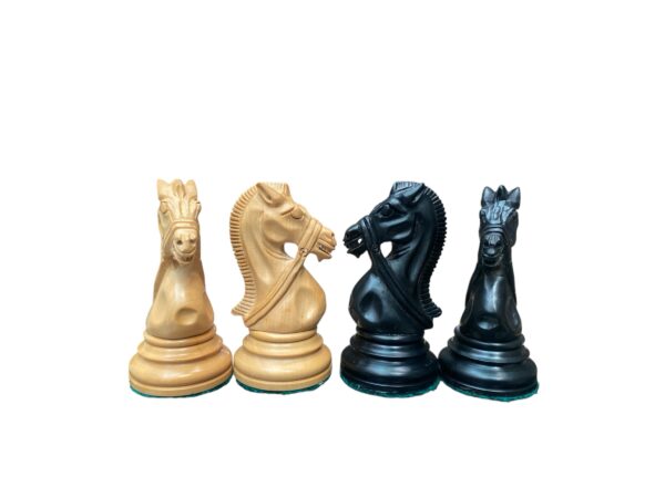 4.4” STAUNTON BRIDLE KNIGHT EBONY WEIGHTED CHESS PIECES - Image 5