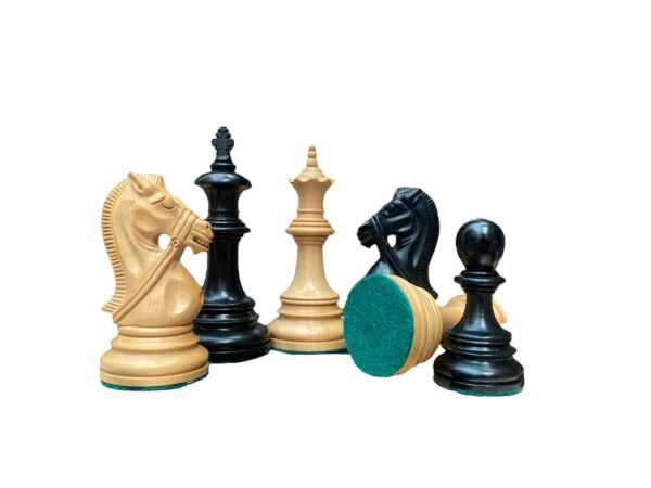 4.4” STAUNTON BRIDLE KNIGHT EBONY WEIGHTED CHESS PIECES - Image 6