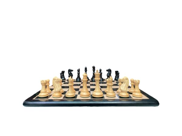 4.4” LUXURY EBONY STAUNTON TOURNAMENT WEIGHTED CHESS PIECES & 21” EBONY CHESSBOARD - Image 3