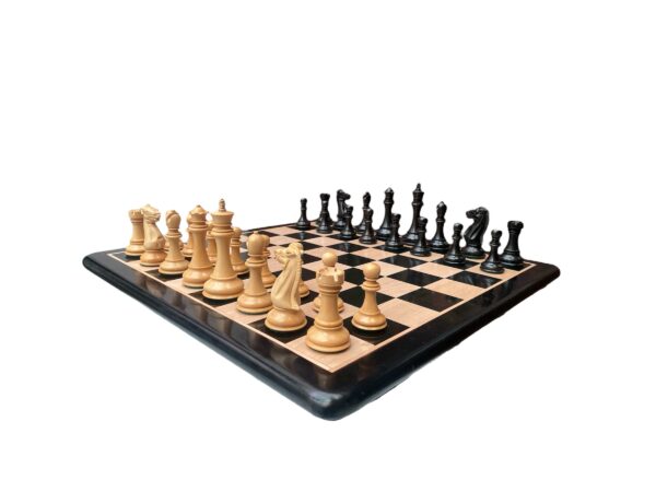 4.4” LUXURY EBONY STAUNTON TOURNAMENT WEIGHTED CHESS PIECES - Image 7