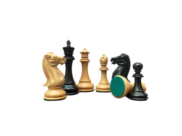4.4” LUXURY EBONY STAUNTON TOURNAMENT WEIGHTED CHESS PIECES - Image 4
