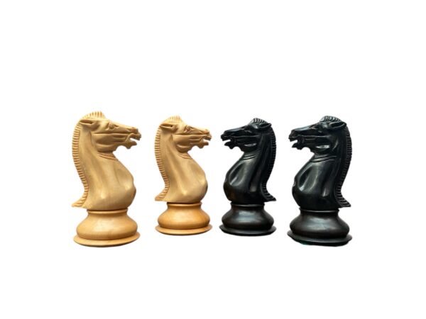 4.4” LUXURY EBONY STAUNTON TOURNAMENT WEIGHTED CHESS PIECES - Image 5