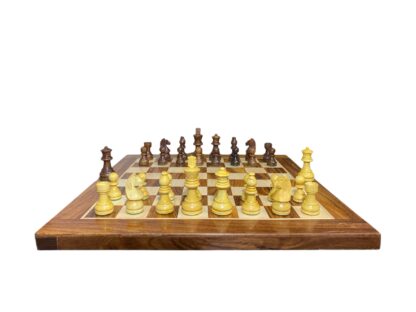 3” STAUNTON GERMAN KNIGHT WEIGHTED CHESS PIECES WITH 16” GOLDEN ROSEWOOD CHESSBOARD WITH 2 EXTRA QUEENS - Image 2