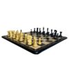 3.9” RUSSIAN ZAGREB 1959’ EBONISED WEIGHTED CHESS PIECES WITH 21” EBONYWOOD CHESSBOARD
