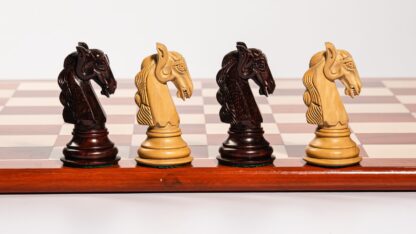 4.5” COLUMBIAN STAUNTON SERIES LUXURY TRIPLE WEIGHTED CHESS PIECES WITH 21” BOARD & BOX - Image 9