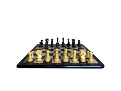 3.9” RUSSIAN ZAGREB 1959’ EBONISED WEIGHTED CHESS PIECES, 21” EBONYWOOD CHESSBOARD WITH STORAGE BOX - Image 2