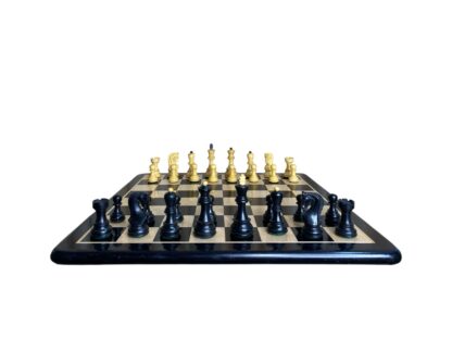 3.9” RUSSIAN ZAGREB 1959’ EBONISED WEIGHTED CHESS PIECES, 21” EBONYWOOD CHESSBOARD WITH STORAGE BOX - Image 3