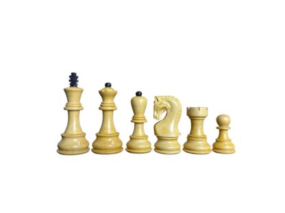 3.9” RUSSIAN ZAGREB 1959’ EBONISED WEIGHTED CHESS PIECES, 21” EBONYWOOD CHESSBOARD WITH STORAGE BOX - Image 6