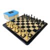 3.75” REPRODUCTION OF DRUEKE PLAYER CHOICE HEAVY WEIGHTED CHESS PIECES, 21” EBONY BOARD AND CHESS BOX