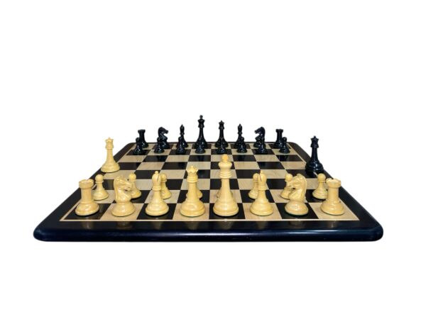 3.75” REPRODUCTION OF DRUEKE PLAYER CHOICE HEAVY WEIGHTED CHESS PIECES, 21” EBONY BOARD - Image 4