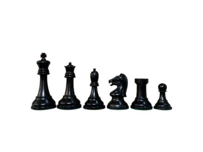 3.75” REPRODUCTION OF DRUEKE PLAYER CHOICE HEAVY WEIGHTED CHESS PIECES, 21” EBONY BOARD AND CHESS BOX - Image 8