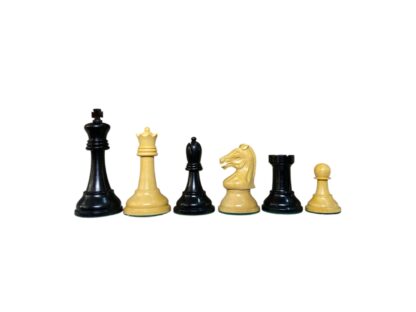 3.75” REPRODUCTION OF DRUEKE PLAYER CHOICE HEAVY WEIGHTED CHESS PIECES, 21” EBONY BOARD AND CHESS BOX - Image 7