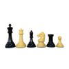 3.75” REPRODUCTION OF DRUEKE PLAYER CHOICE EBONISED WEIGHTED CHESS PIECES
