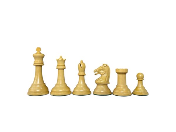 3.75” REPRODUCTION OF DRUEKE PLAYER CHOICE EBONISED WEIGHTED CHESS PIECES - Image 4