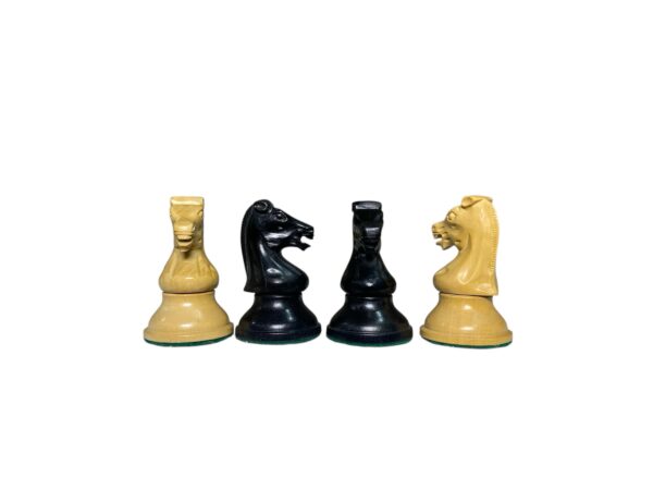 3.75” REPRODUCTION OF DRUEKE PLAYER CHOICE EBONISED WEIGHTED CHESS PIECES - Image 8