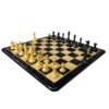3.75” REPRODUCTION OF DRUEKE PLAYER CHOICE HEAVY WEIGHTED CHESS PIECES, 21” EBONY BOARD