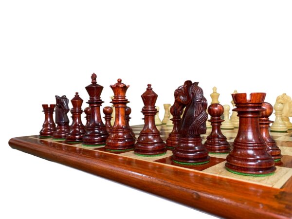4.5” BRAID KNIGHT STAUNTON SERIES LUXURY TRIPLE WEIGHTED CHESS PIECES WITH 21” BOARD - Image 7