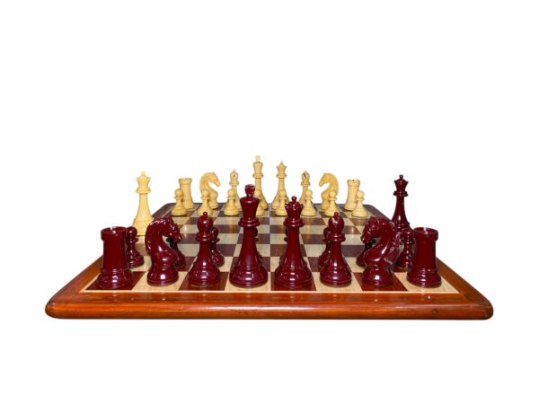 5” HEART KNIGHT PREMIUM LACQUERED CHESS PIECES WITH 21” PADAUK CHESSBOARD - Image 2