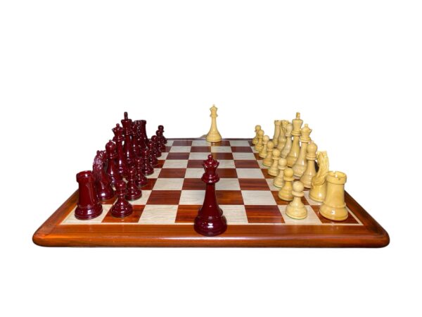 5” HEART KNIGHT PREMIUM LACQUERED CHESS PIECES WITH 21” PADAUK CHESSBOARD - Image 3