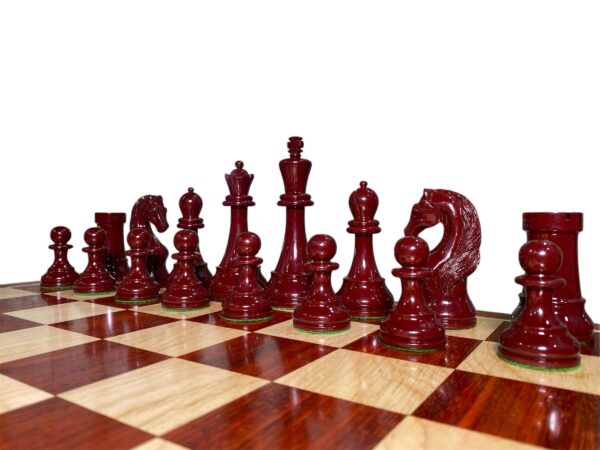 5” HEART KNIGHT PREMIUM LACQUERED CHESS PIECES WITH 21” PADAUK CHESSBOARD - Image 6