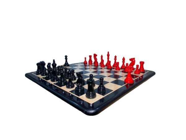 3.75” BOHEMIAN RED PANTHER LUXURY CHESS PIECES WITH 21” EBONY CHESSBOARD - Image 2