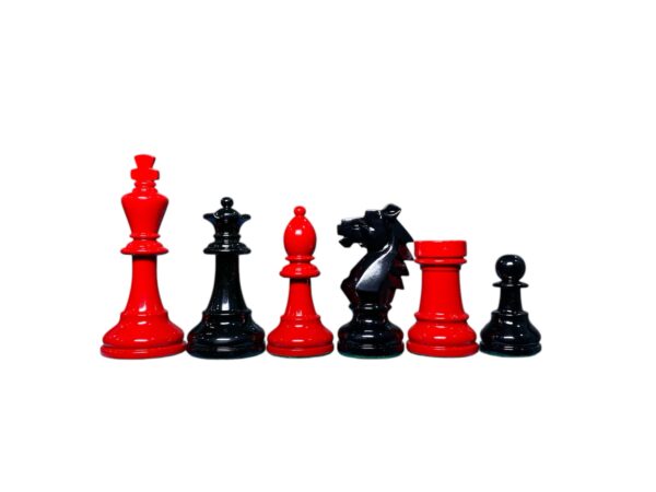 3.75” BOHEMIAN RED PANTHER LUXURY CHESS PIECES WITH 21” EBONY CHESSBOARD - Image 5