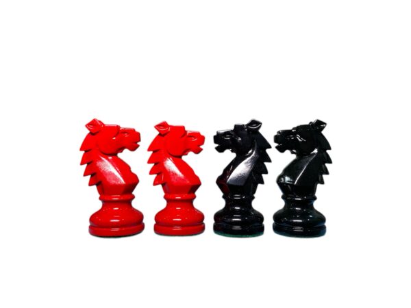 3.75” BOHEMIAN RED PANTHER LUXURY CHESS PIECES WITH 21” EBONY CHESSBOARD - Image 10