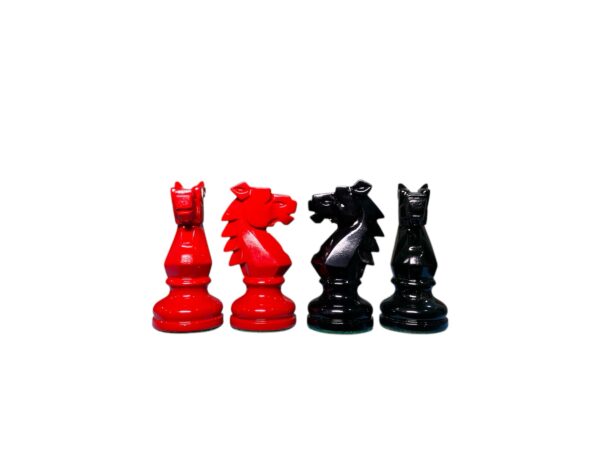 3.75” BOHEMIAN RED PANTHER LUXURY CHESS PIECES WITH 21” EBONY CHESSBOARD - Image 11