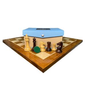 Golden Rosewood Chess Board And Chess Pieces