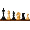 3.9” MOHAWK KNIGHT STAUNTON DOUBLE WEIGHTED EBONISED CHESS PIECES