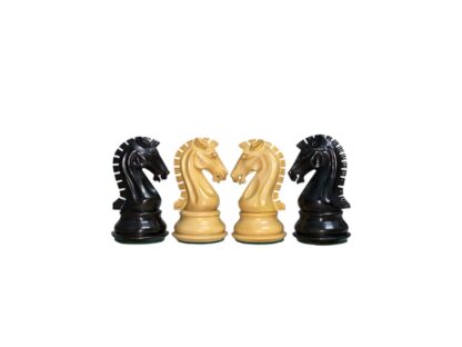3.9” MOHAWK KNIGHT STAUNTON DOUBLE WEIGHTED EBONISED CHESS PIECES - Image 5