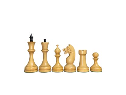 4.5” CIRCA 1960’s SOVIET RUSSIAN DOUBLE WEIGHTED EBONISED CHESS PIECES - Image 2