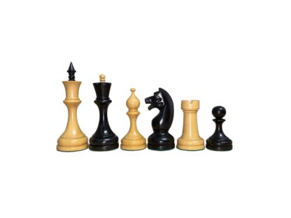 4.5” CIRCA 1960’s SOVIET RUSSIAN DOUBLE WEIGHTED EBONISED CHESS PIECES
