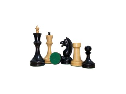 4.5” CIRCA 1960’s SOVIET RUSSIAN DOUBLE WEIGHTED EBONISED CHESS PIECES - Image 4