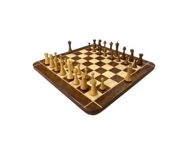 4” HERMAN OHME MINIMALIST GOLDEN ROSEWOOD CHESS PIECES - Image 6