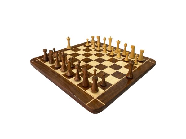 4” HERMAN OHME MINIMALIST GOLDEN ROSEWOOD CHESS PIECES - Image 5