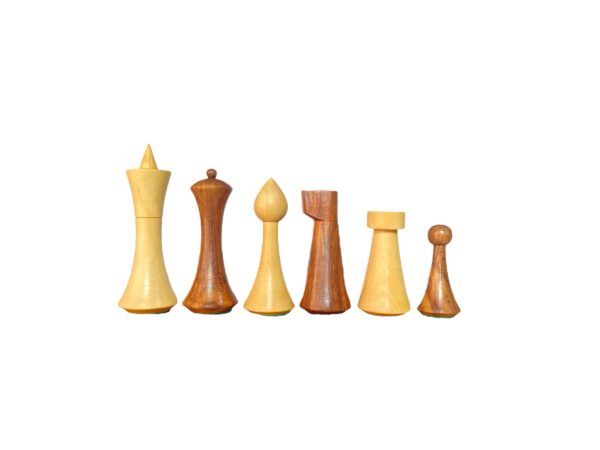 4” HERMAN OHME MINIMALIST GOLDEN ROSEWOOD CHESS PIECES