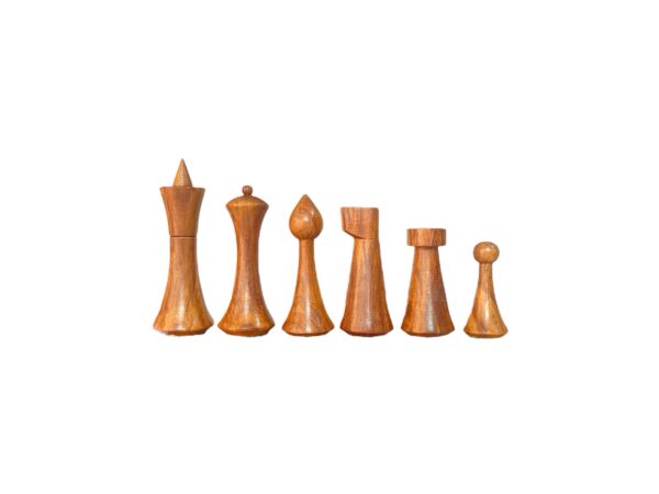 4” HERMAN OHME MINIMALIST GOLDEN ROSEWOOD CHESS PIECES - Image 3