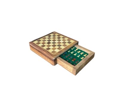 5” FLAT DRAWER TRAVEL MAGNETIC CHESS SET