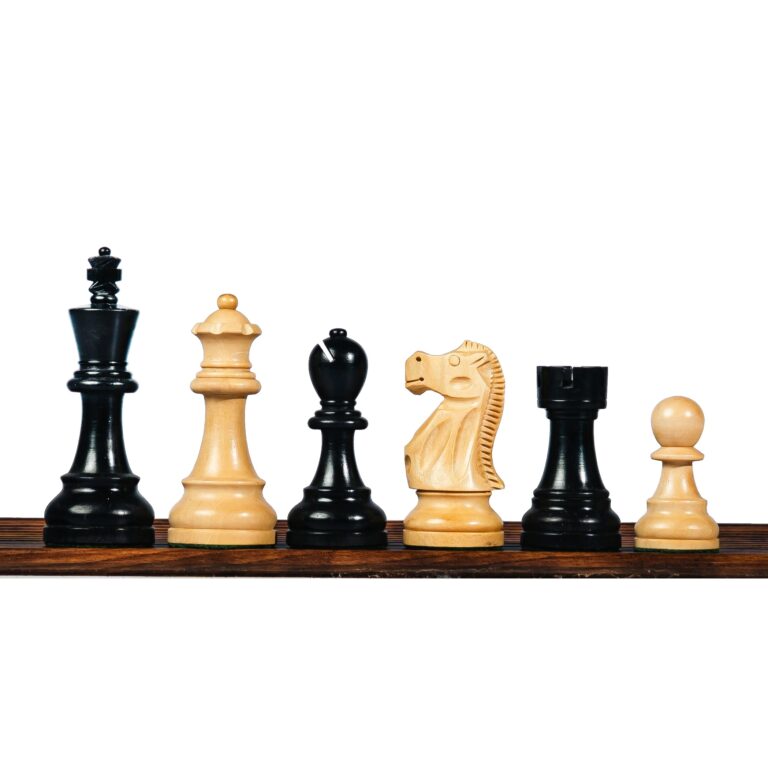 Reykjavik Staunton weighted chess pieces in golden rosewood – premium Indian chess pieces for wooden chess board