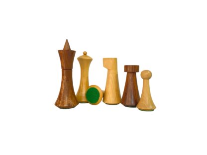 4” HERMAN OHME MINIMALIST WEIGHTED CHESS PIECES, 21’ WOODEN CHESSBOARD & STORAGE BOX - Image 5