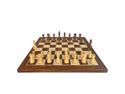 3.8” REYKJAVIK STAUNTON WOODEN WEIGHTED CHESS PIECES, 21” WOODEN CHESSBOARD & STORAGE BOX - Image 5